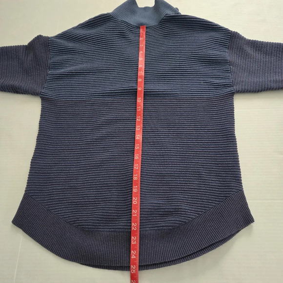 NAVY BLUE OFFLINE BY AERIE HOME STRETCH QUARTER ZIP SWEATER SIZE XS - Picture 10 of 10